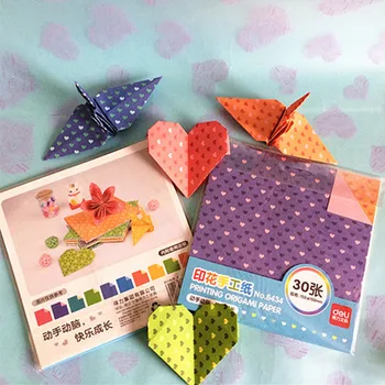 30pcs/veliko Doma Dekor Pisane DIY Papir Obrti Scrapbooking Papirja Origami Lucky Star Srca v Obliki Obrti Zlaganje Papirja, 15*15 CM