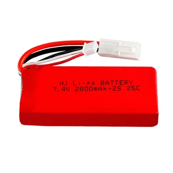 7.4 V 2800mAh Lipo Baterije z USB Polnilec Za FT009 2.4 G Daljinski Nadzor hitrosti Čolna čoln Baterije RC igrače oprema 7.4 V 25C 2S