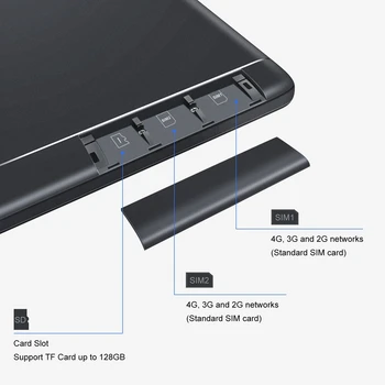 10-Palčni Pametnih Tablet PC Core Quad-WiFi, Bluetooth Tablet PC 1+16GB Android 8.0 Dual SIM 4G 3500Mah(EU Vtič)