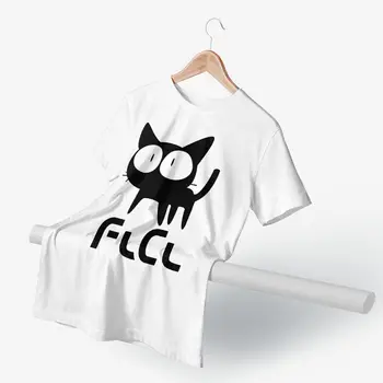 Japonska Cat Majica s kratkimi rokavi FlCL MAČKA T-Shirt XXX Srčkan Tee Majica Moški Modni Kratkimi Natisnjen Tshirt