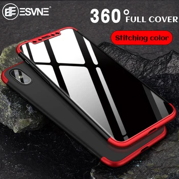 ESVNE 360-Stopinjski Polno Kritje Varstvo Primeru za iphone X primeru vrečko za Iphone 10 primerih Težko Shockproof Lupini