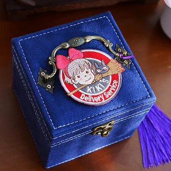 Hayao Miyazaki Anime Kiki ' s Delivery Service Nakit Polje z Embrodiery Škatla za Shranjevanje Primeru Dekle Ženske Lepo Darilo