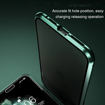 Magnetni Absorpcije Kovin Flip Mobilni Telefon Primerih Za iPhone11 Pro Max X 7 8Plus XS MAX Xr Primeru Jasno Varnostno Kaljeno Steklo Pokrova