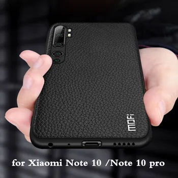 Za Xiaomi Opomba 10 10Pro Primeru Mi Note10 Kritje za Opombo 10 Pro Nazaj Stanovanj Coque Note10Pro TPU PU Usnje Mehko Silikonsko MOFi
