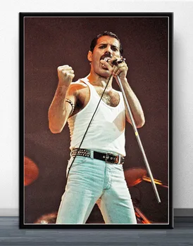 Freddie Mercury 1986 Kraljica Legendery Pevka Star Stenske Slike Za Dnevna Soba Stenski Plakat, Oljna slika, Doma Dekor Slikarstvo