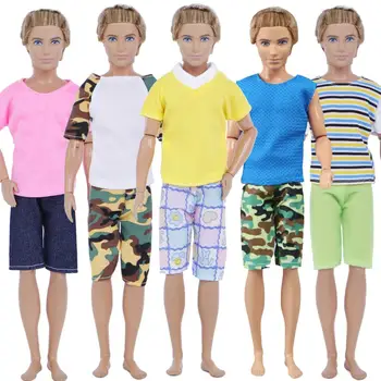 5 Določa Obleke T-Majica + Hlače Cool Športne Vsakdanje Obrabe Pribor Maskirno Obleko za Barbie Lutka Ken