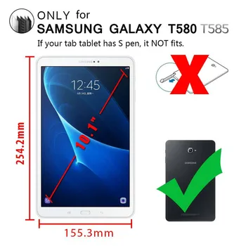 Pokrovček Za Samsung Galaxy Tab 10.1 Primeru 360 Vrtljivo Stojalo Primeru za Galaxy Tab A6 10.1 palčni 2016 SM-T580 T585 T587 Tablet Primerih