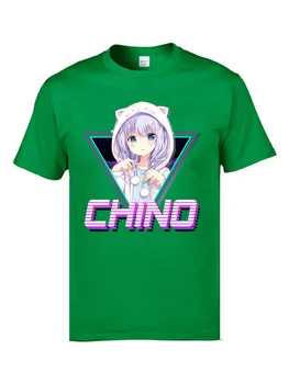 Kawaii Anime Oblikovanje T-shirts Brand New Zajec Chino Kafuu Estetske Normalno T Shirt Crewneck Čistega Bombaža Fant Tee Shirt Fitnes