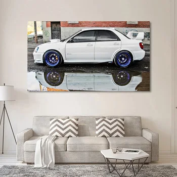 Modularna Platno Slikarstvo Doma Dekor Slike Natisnjeni Beli Subaru Odraža v Luža Plakat Za Steno dnevne Sobe Umetnost Brez Okvirja