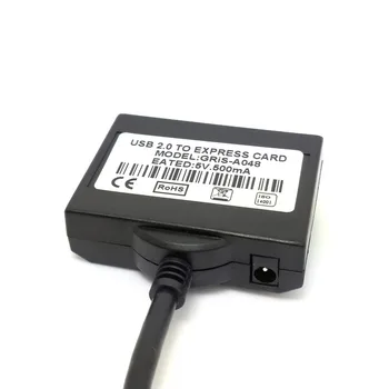 Express Card 34 MM USB 2.0 ExpressCard Adapter za Prenosni Računalnik, RAČUNALNIK z LED in DC napajalna Vtičnica
