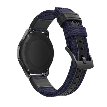 Vroče prodaje 22 mm platno in klasičnih watch Trak Za Samsung Prestavi S3 platno watch manšeta Razredi Watch band 22 mm Klasičnih watchband