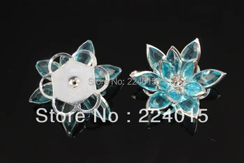 10PCs 3.5x3cm Ligth Modra Silver Plated Cvet Nosorogovo Oblačila Dodatki Okraskov Ugotovitve /Priključek za Prileganje Nakit DIY