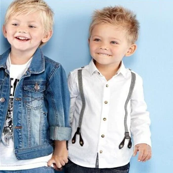 Otroške Majice Klasičnih Trak design, Anglija Slog Bombaž Dolgimi rokavi Otroci Fant Majice Oblačila