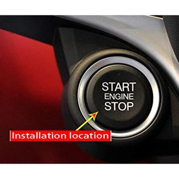 ABS Motor Avtomobila Start Stop Stikalo Gumb za Kritje Trim za Alfa Romeo Giulia Stelvio 2017 2018 (Rdeča)