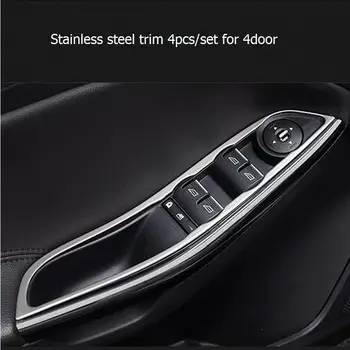 4pcs/set avto styling notranja vrata armrest ročaj Okvir iz nerjavečega jekla nalepke primeru za Ford Focus 3 2012-2018,auto dodatki