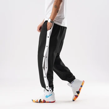 2020 novih moških hip hop hlače strani gumbov moške elastični pas svoboden slog moške hlače joggers
