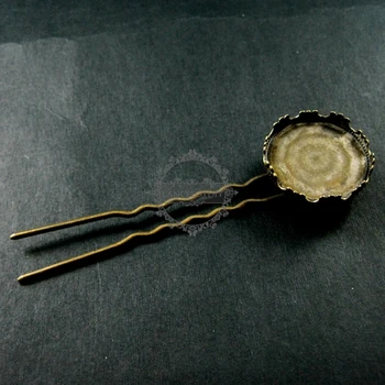 25 mm krog krono nastavitev vintage stil bronasto DIY bobby pin lase oprijem pin DIY dobave 1502016