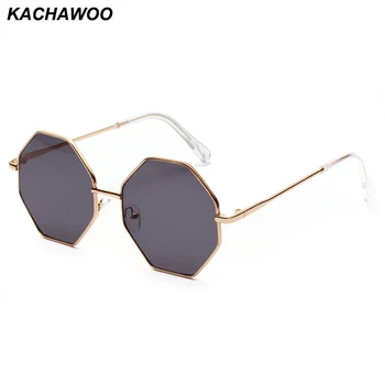 Kachawoo prevelik letnik ženska sončna očala poligon kovinski okvir octagonal očala za sonce ženske poletje dodatki