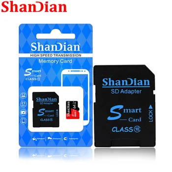 SHANDIAN Modra Pomnilniško Kartico 32GB 64GB 8GB 16GB 4GB Smart tf kartice brezplačna dostava za Visoke hitrosti Razred 10 TF Kartica za telefone/kamera