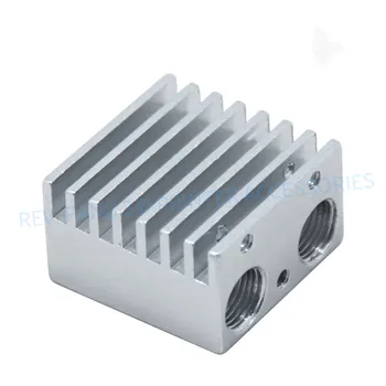 1PC 3D Tiskalnik hladilnega telesa Glave j-vodja sklopa hladilnega telesa V6 Iztiskanje Dvojno Glavo Aluminija Blok Heatsink Za E3D 3D Tiskalnik Deli