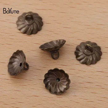 BoYuTe (100 Kosov/Veliko) Kovino 10 mm Medenina Cvet Noge Kape Koncu Visi Zapirali DIY Ročno izdelan Nakit Ugotovitve