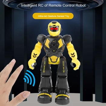Daljinski Nadzor Robota Multi-funkcijski USB Polnjenje otroška Igrača RC Robot Govorijo, Pojejo, Plešejo Stran Slika Gesto Senzor Roboti