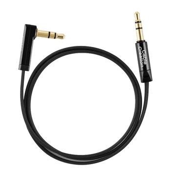 Aux Priključek Kabel Ravno 3,5 mm Pomožni Avdio Stereo Kabel za 90 Stopinj v Desno Kota Združljiv komplet za Slušalke iPhone iPad Pametni telefon, MP3