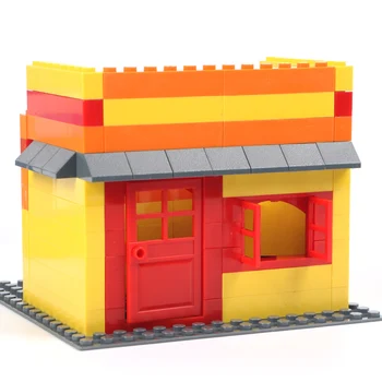 102pcs gradniki Mesto DIY Ustvarjalne Hiše Opeke Vrata Windows Opeke Večino Izobraževalnih Otroci Igrače Blokov Lego Fit