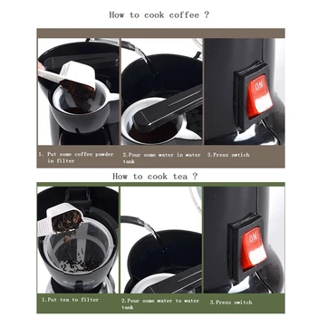 DMWD 140ML Mini Ameriško Kavo Samodejno Kapljično, aparat za Kavo, Eno Skodelico Kave s Kavo za Dom In Pisarno 230V