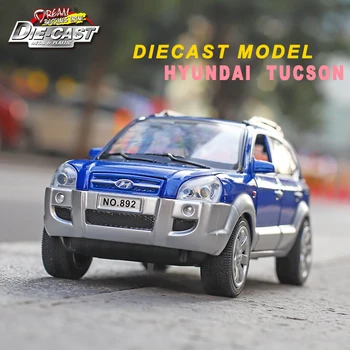 Diecast Hyundai Tucson 1/24 Obsega modelov Avtomobilov, Kovinski Igrače za Otroke S Openable Vrata/Potegnite Nazaj Funkcije