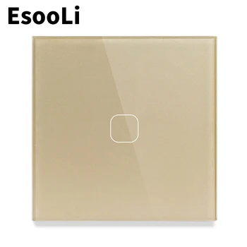 EsooLi 1 Banda 1 Način, EU/UK Standard Stikala za Luč Steno Touch Senzor, Stikalo,Kristalno Steklo stikalo, moč,razkošje Steno Dotik IZKLOP