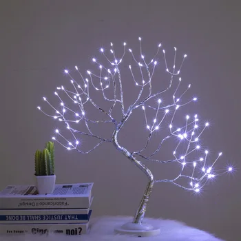 LED Nočna Lučka Mini Božično Drevo Bakrene Žice Garland Svetilka Za Domačo Otroci Soba Dekor Pravljice Luči Luminary Počitnice razsvetljavo