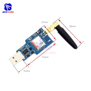 Diymore USB na GSM Serijska GPRS Mobilno SIM800C Modul Quad-Band z Bluetooth 2,4 GHz SMA Antena za Arduino Pametni CH340G