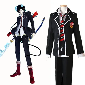 Anime Ao ni Egzorcist Cosplay Blue Exorcist Rin Okumura Cosplay Kostum Šolsko Uniformo Moške Obleke Obleke