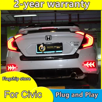 Avto Styling za HONDA CIVIC X 10. REP Luči LED Rep Luč, LED Zadnje Svetilke DRL+Zavora Trunk SVETLOBE Avtomobilski Pribor