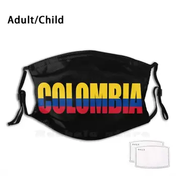 Kolumbija Besedo Zastavo Odrasle Otroke Proti Prahu Filter Diy Masko Kolumbija Kolumbijski Bogota Južni Ameriki Zastavo Države