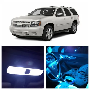 14pcs White Ice Blue LED Žarnice Za 2007-Chevy Chevrolet Tahoe Notranjost Paket Komplet registrske Tablice Lučka Chevy-EF-13