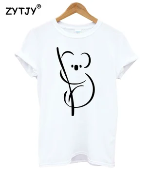 Preprost Koala Tiskanja Ženske tshirt Bombaž Priložnostne Smešno majica s kratkimi rokavi Za Dama Dekle Top Tee Hipster Tumblr Spusti Ladje Z-1158