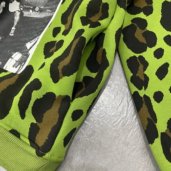 Leopard Natisniti Hoodies Ženske Harajuku Majica Pozimi Debel Toplo Modni Ženski Puloverji Svoboden Vrhovi Hip hop Hooded zgornji del Trenirke
