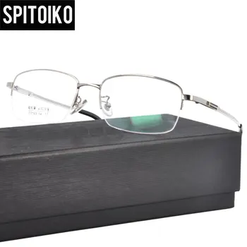 SPITOIKO Pravokotnik Pomnilnik Titana Očala Pol Platišča Recept Optični Okvir Očal Eyeware Optični Okvir D2103