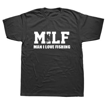 Poletje Moda MILF T Shirt Ribe Moških Kratek Rokav Bombaža Moške Ljubim Fishinger T-shirt Vrhovi Camisetas Tshirt