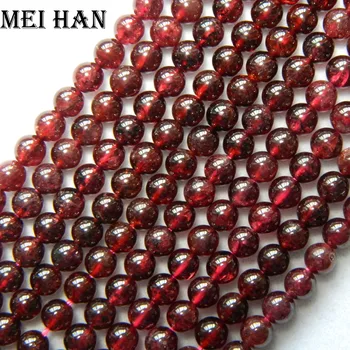 Meihan Debelo (5 sklope/niz) 4 mm, naravno rdeče granat nemoteno krog Svoboden kroglice kamen za nakit, DIY, zaradi česar