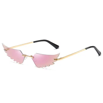 Vintage Steampunk sončna Očala Ženske 2020 Ogledalo Retro Rimless sončna Očala Moških Retro Mala sončna Očala Krilo Oblikovan Očala UV400