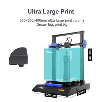 Novo Anet Big 3D Tiskalnik ET5X Velika Tiskanja Velikost Dvojno Z Osi 3D DIY Komplet Reprap i3 Max 300*300*400mm S Samodejno Izravnavanje Postelja