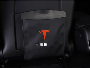Avto Smeti Vrečko za Tesla Model S 3 X Y Leaher Ditty Sedež Nazaj Visi Skladiščenje Vrečke Lahko Smeti Koš za Smeti za Paketni prenos Dodatki