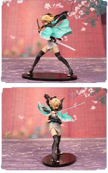 Lensple 27 cm Anime Usodo Bivanja Noč Usode KOHA-ACE Sakura Saber Okita Souji PVC Akcijska Figura Model Igrače visoke kakovosti S Box