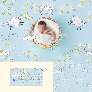 Bel oblak fantacy grad novorojenčka fotografija ozadje rojstni dan torta stranka ozadje za foto studio malo bleščice zvezd