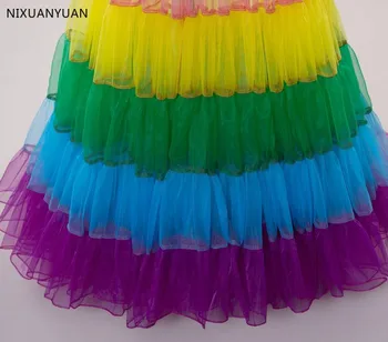 Nova Dolgo Multicolor Petticoat Crinoline Underskirt Hoop Slip Poročno Obleko Žogo Obleke 2021