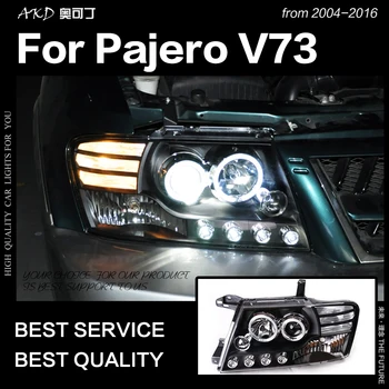 AKD Avto Styling za Pajero V73 Žarometi 2004-2016 Montero LED Smerniki DRL Hid Možnost Glavo Svetilka Angel Eye Žarek Dodatki
