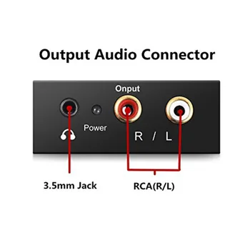 3,5 MM Jack 2*RCA Digitalno Analogni Avdio Pretvornik Ojačevalnik Dekoder Optični Koaksialni Optični Signal Analogni Stereo Audio Adapter